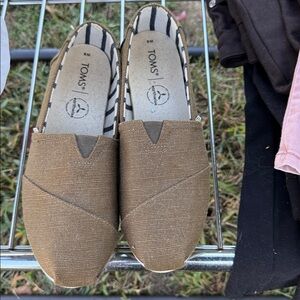 TOMS Olive Canvas Slip-Ons